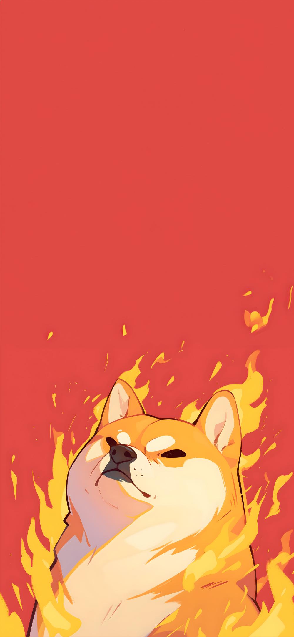 Download Shiba Inu Fire