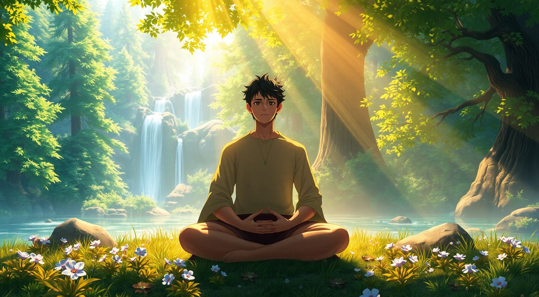 Download Tanjiro From Demon Slayer Meditating With