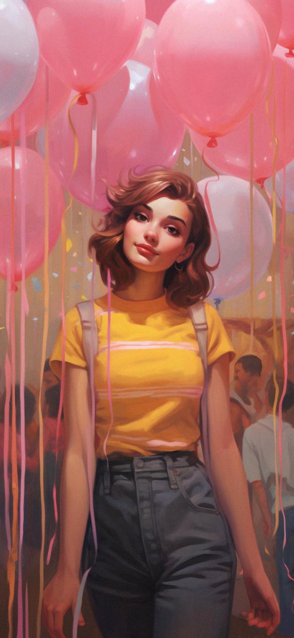 Download Preppy Girl Balloons Art