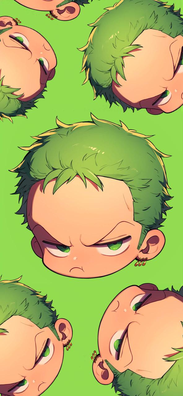 Download Chibi Ronoa Zoro One Piece Green Pr