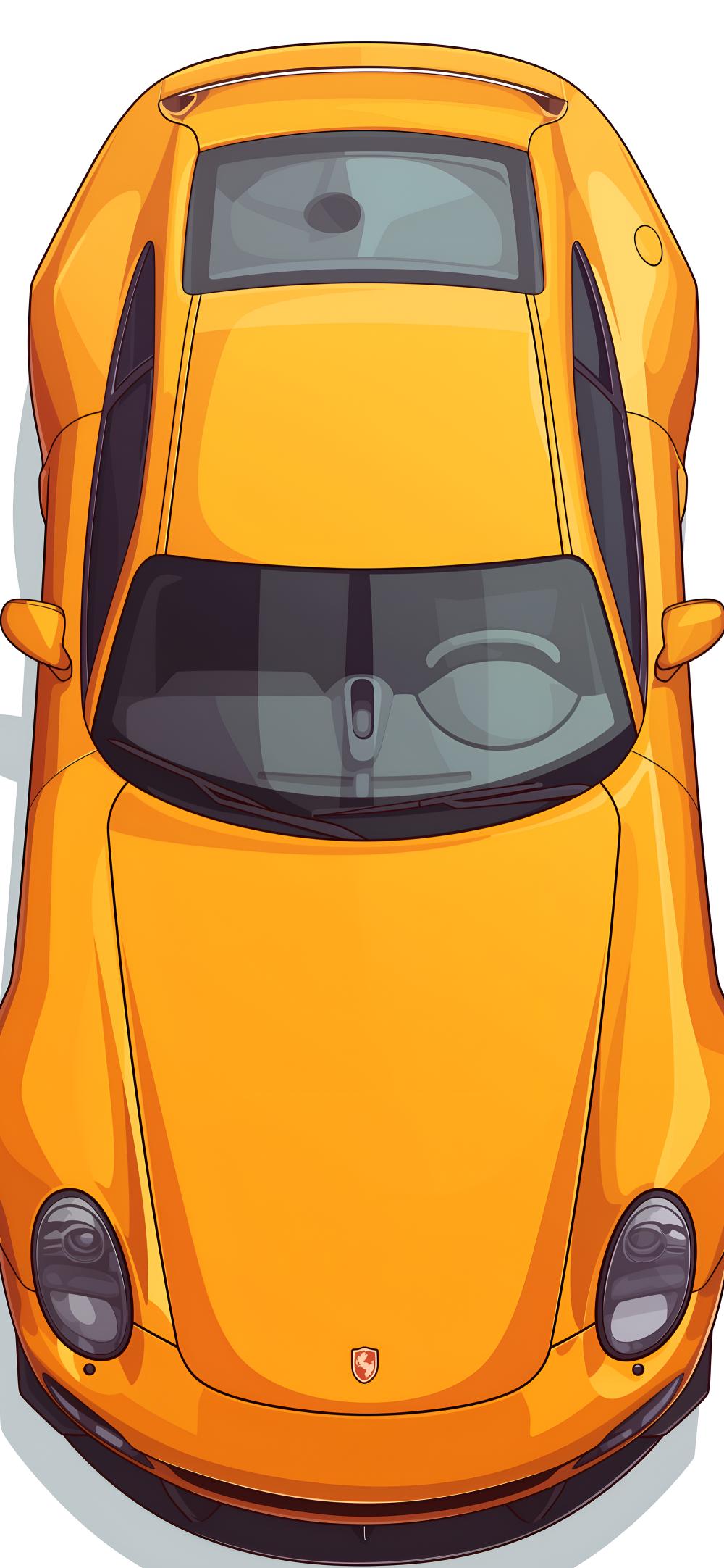 Download Orange Sport Car Top View