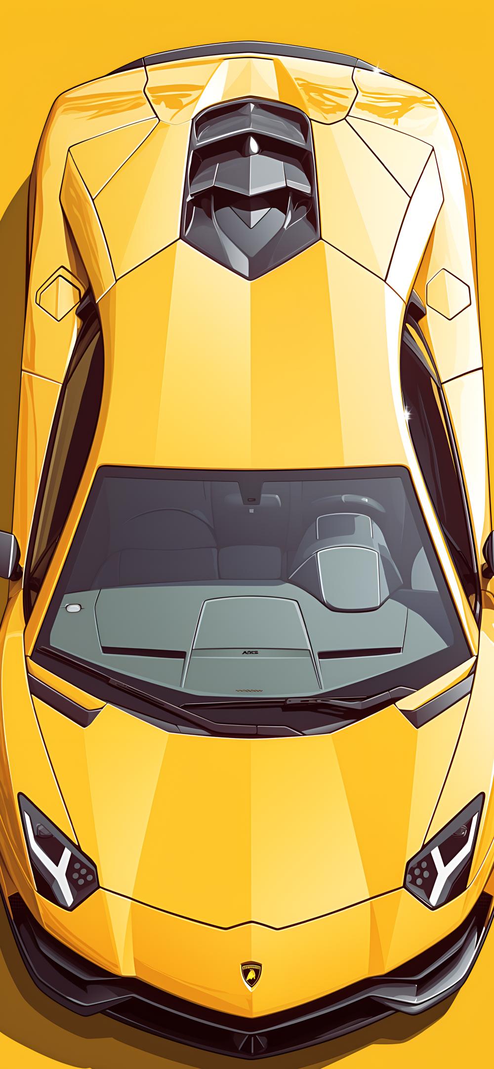 Download Yellow Lamborghini Top View