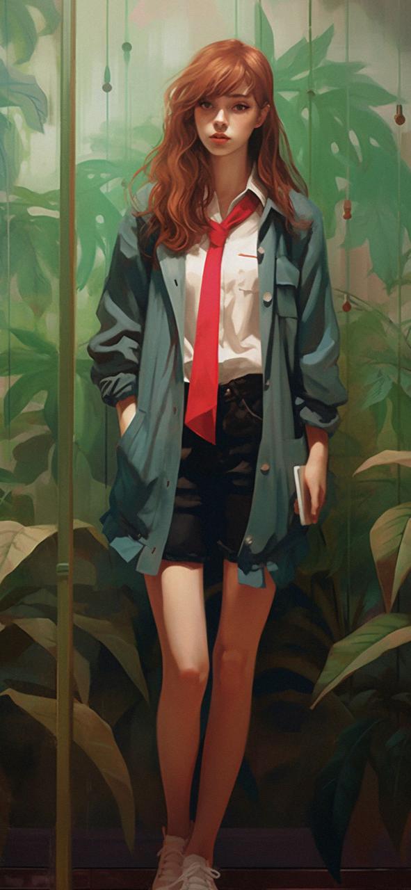 Download Preppy Girl In Green Jacket