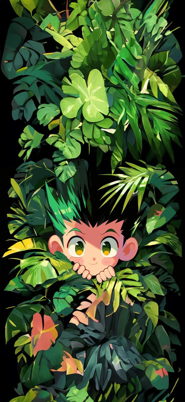 Download Hxh Gon Freecss Tropical Leaves