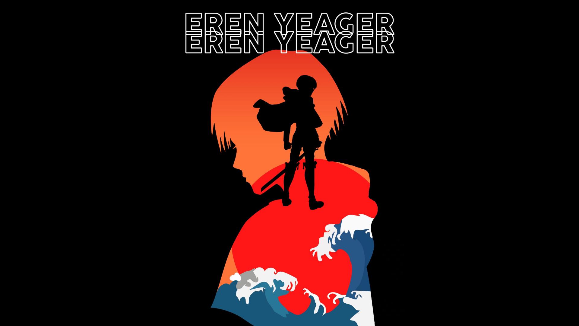 Download Eren Yeager Black background