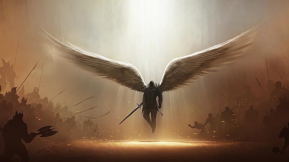 Download Guardian Angel holding sword