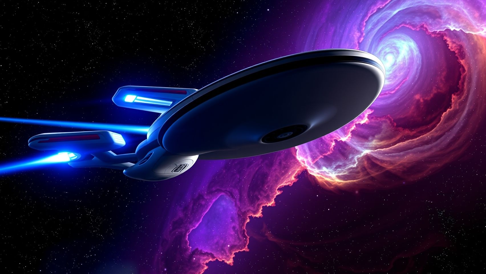 Download Uss Enterprise Traveling Through Space