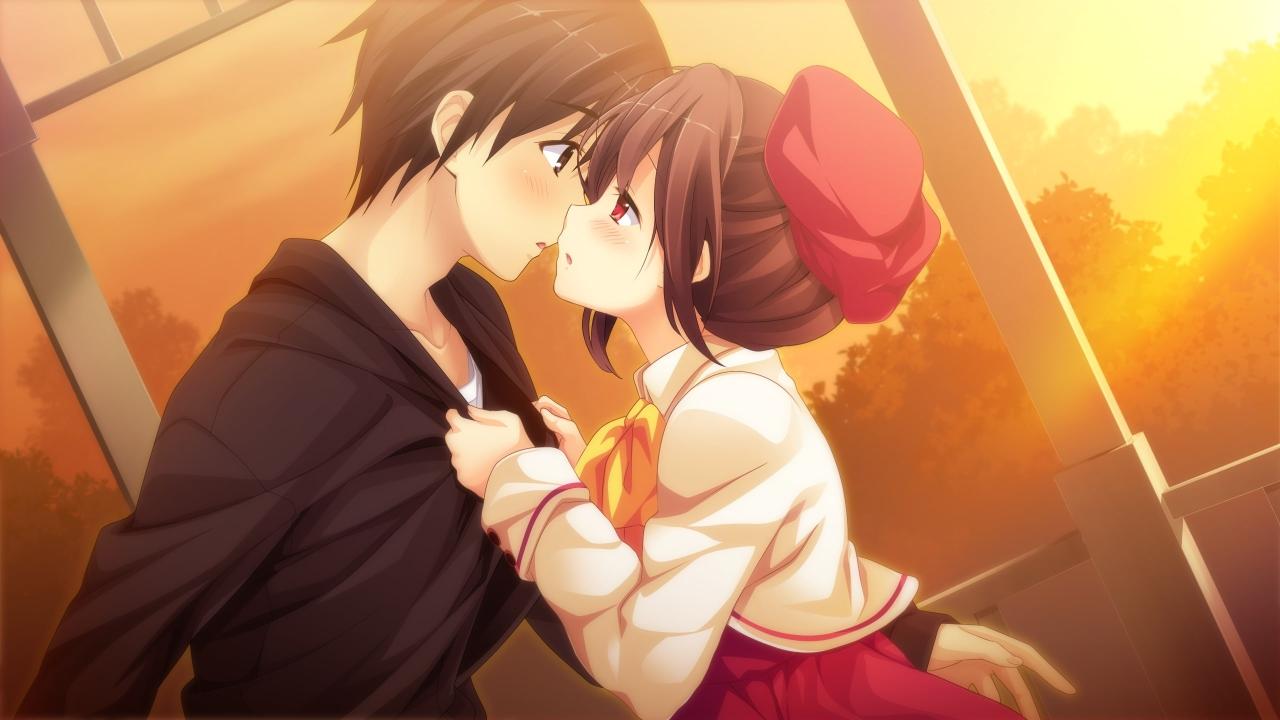 Download anime couple romance sunset