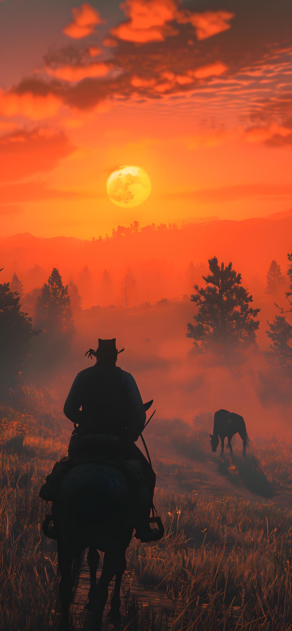 Download Red Dead Redemption Sunset Horseback