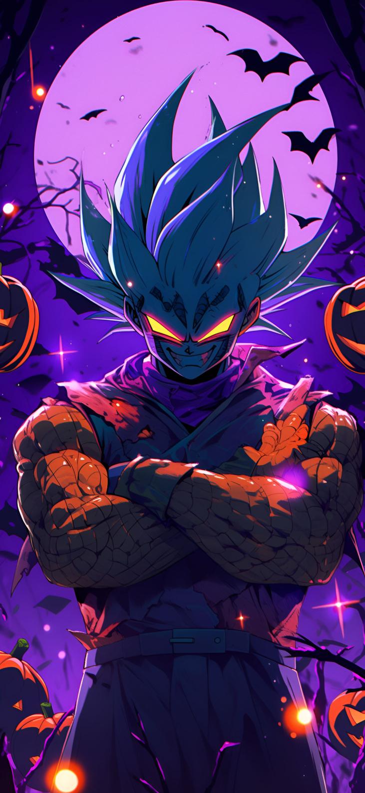 Download Scary Halloween Vegeta Purple