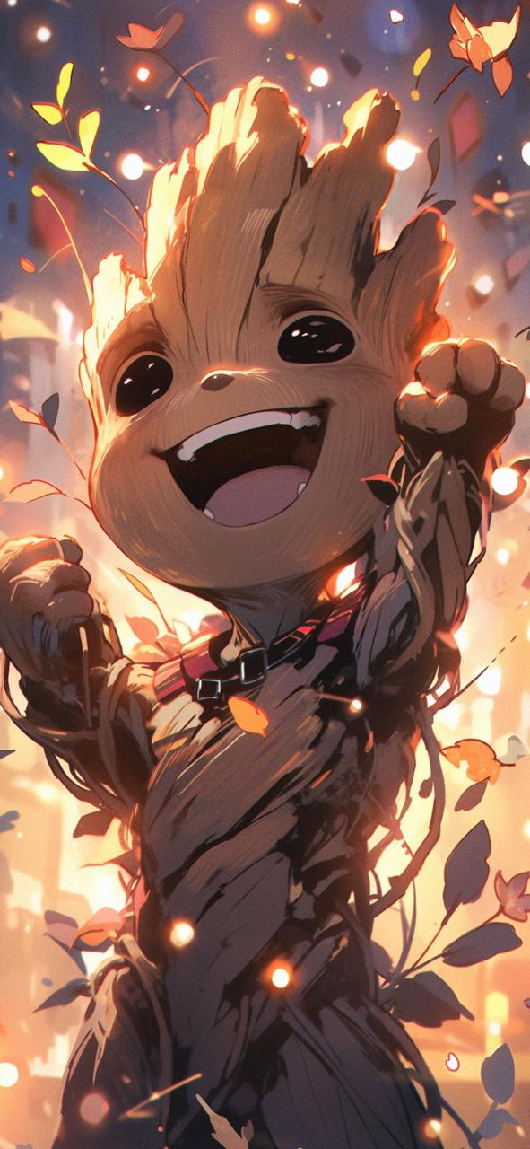 Download Happy Baby Groot Marvel