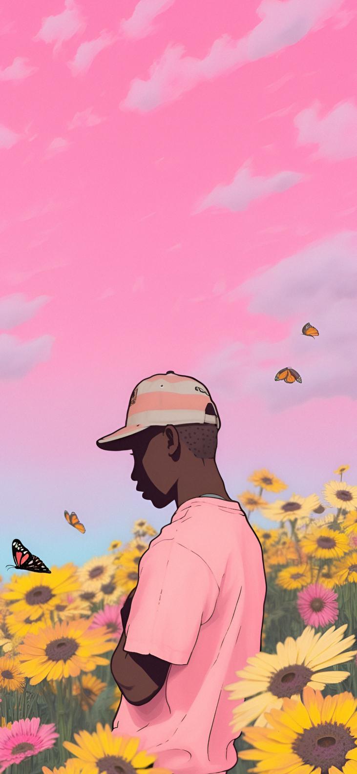 Download Tyler The Creator In A Field Of Sunflowers