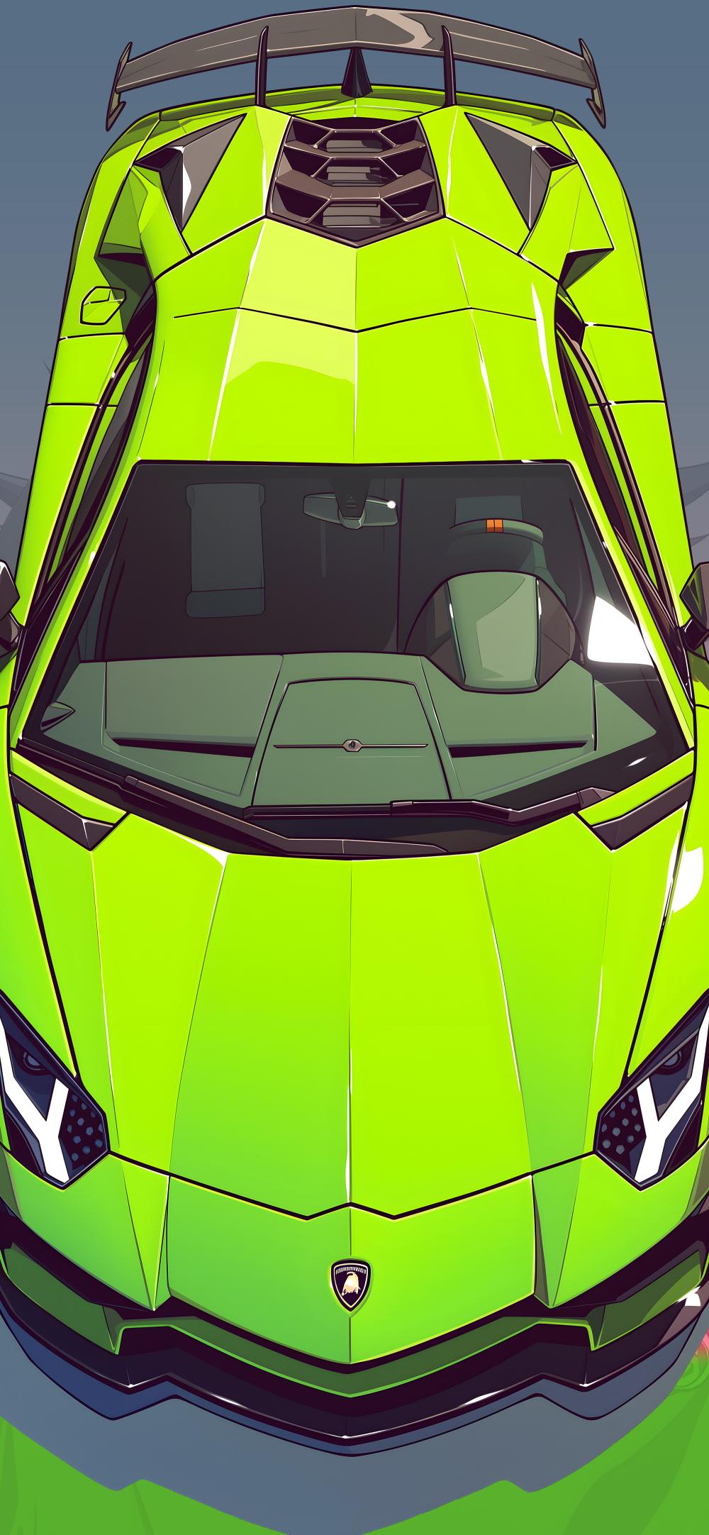 Download Green Lamborghini Aventador Svj Cool Car