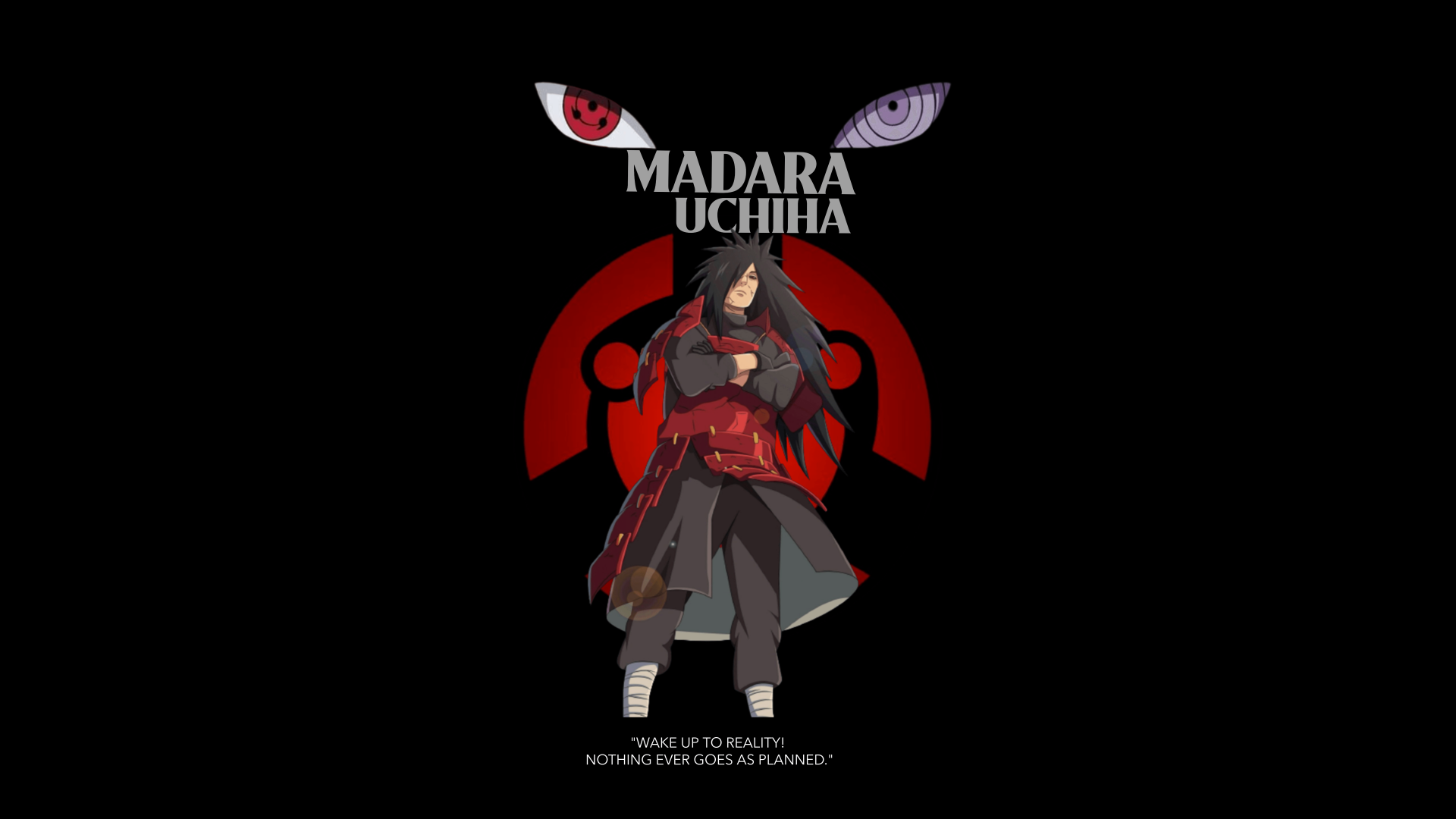 Download Madara Uchiha Black background