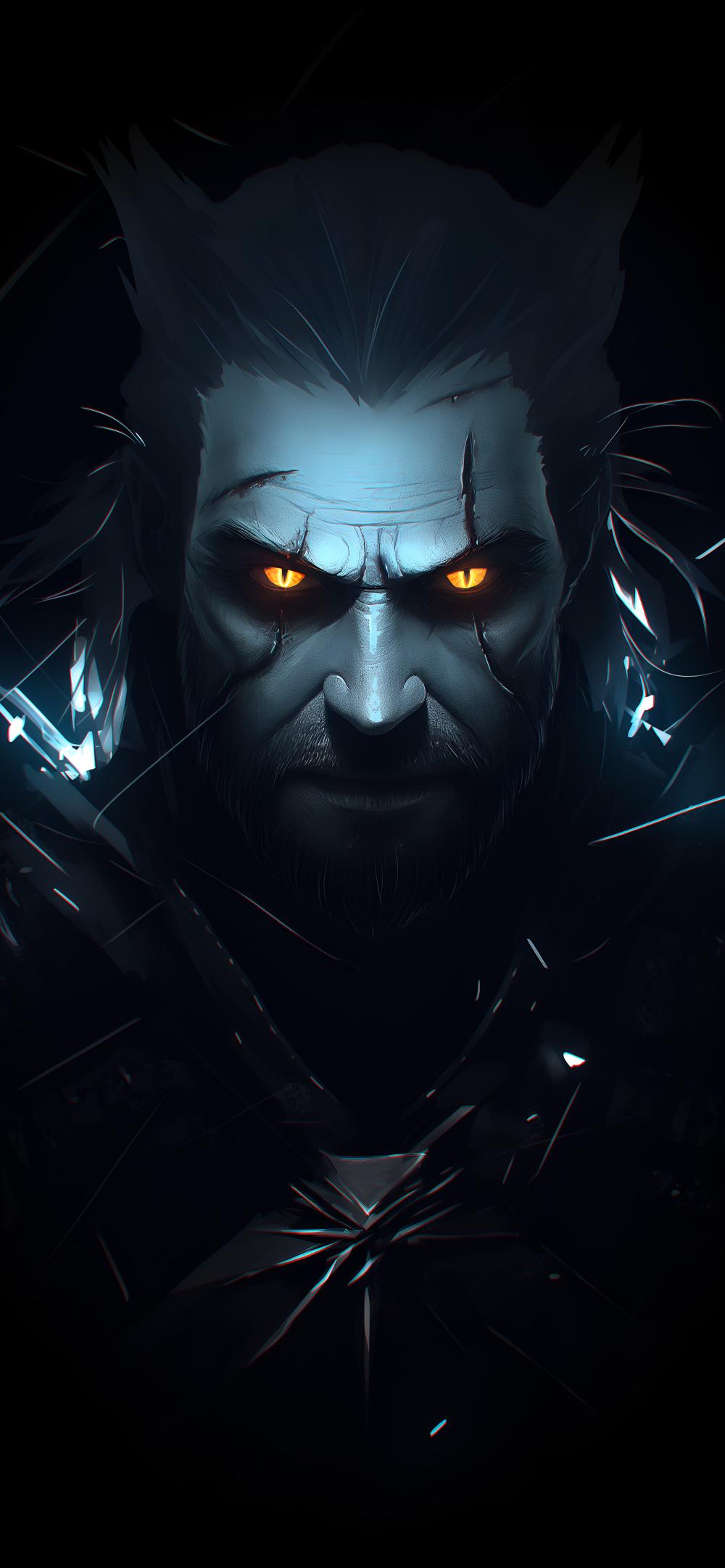 Download Witcher Glowing Eyes Dark