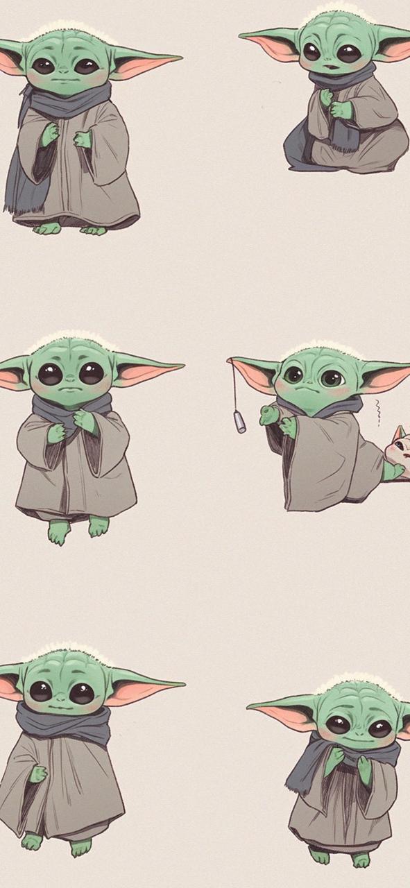 Download Baby Yoda Aesthetic Pattern