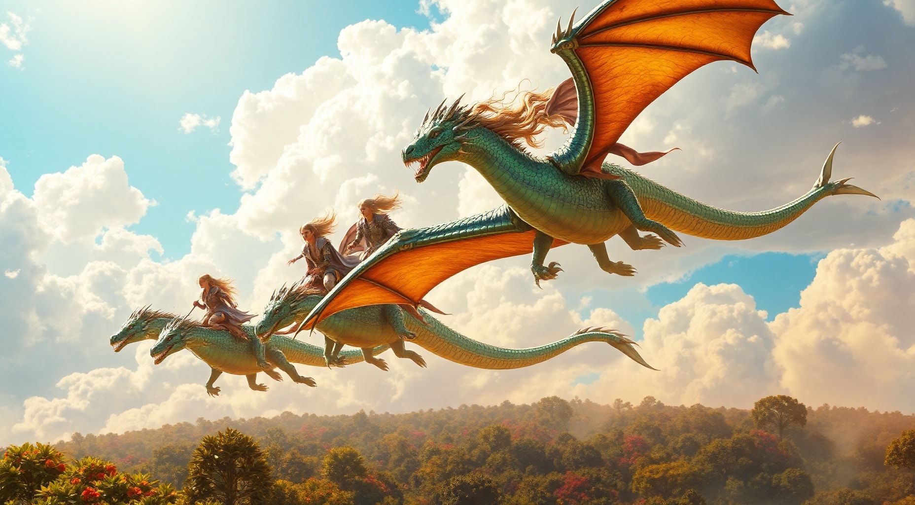 Download Women Riding Dragon