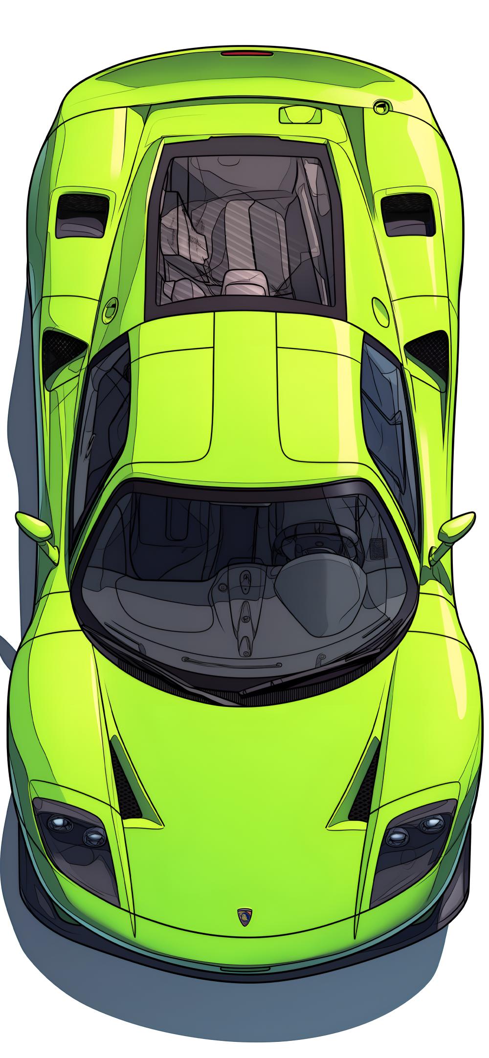 Download Green Supercar Overhead