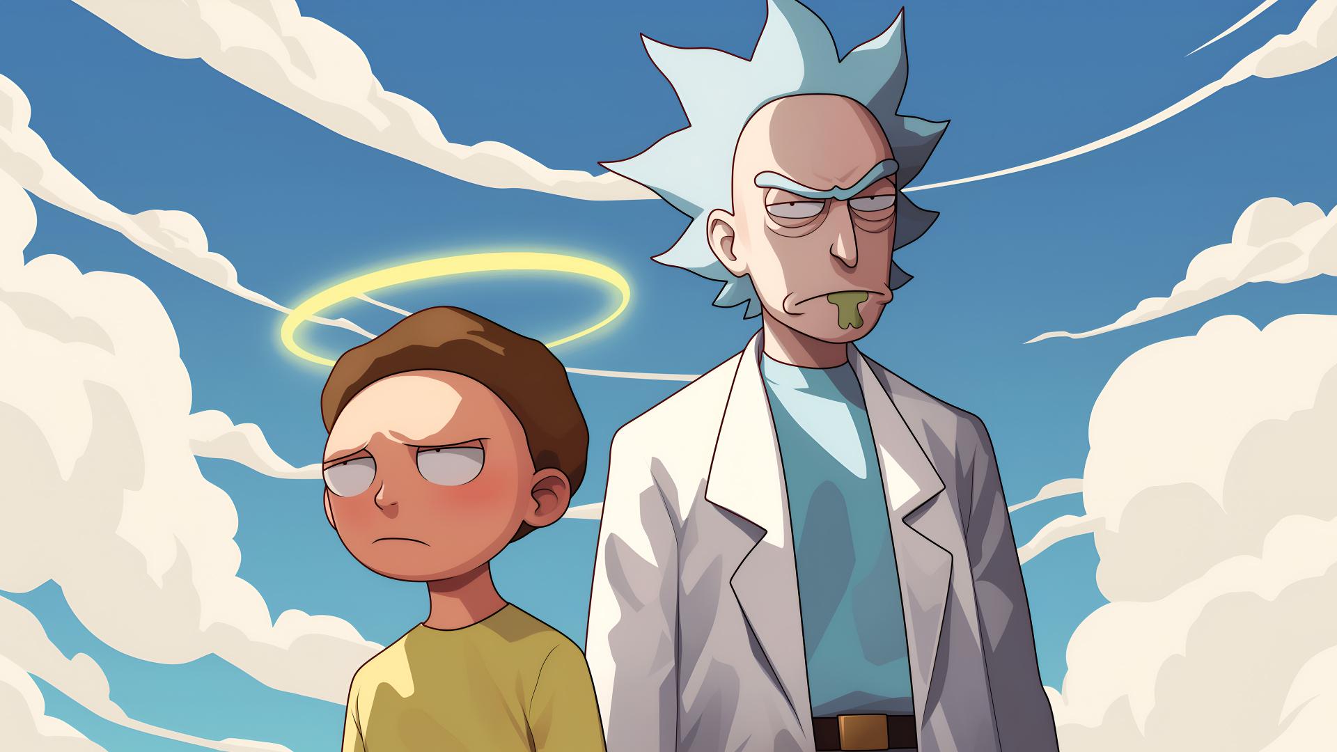 Download Rick And Morty Halo Sky Desktop  4k