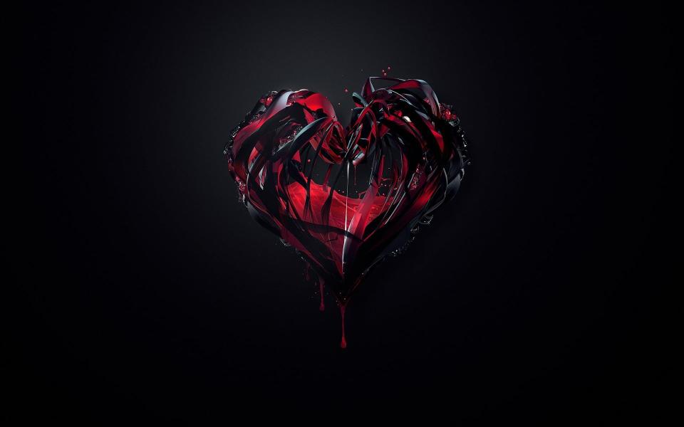 Download black and red heart