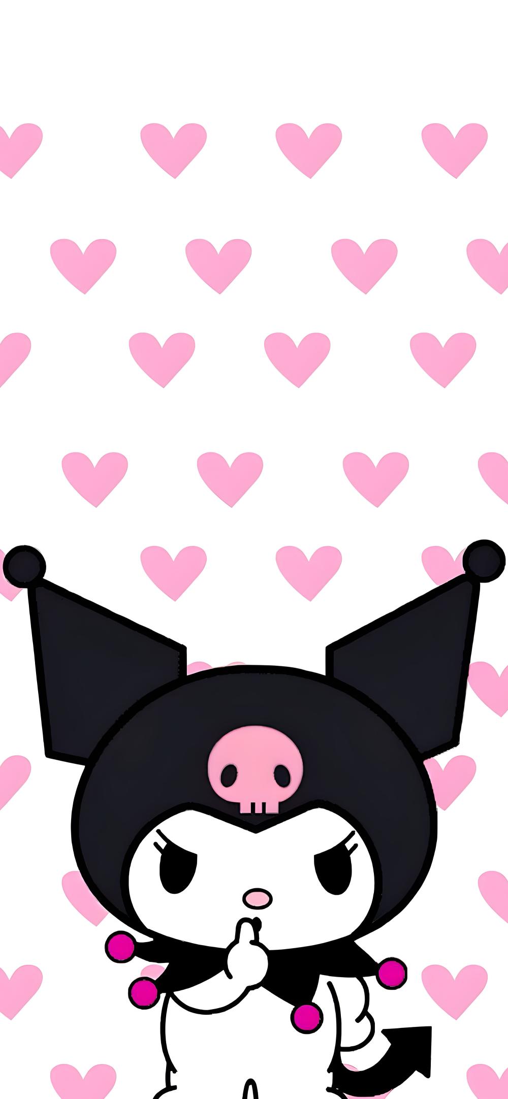 Download Kuromi Pink Hearts