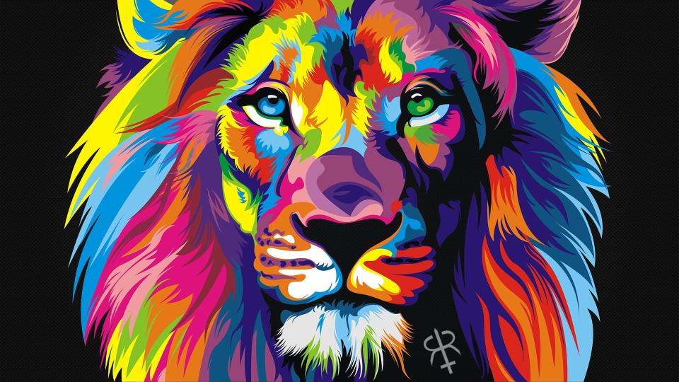 Download lion head illustration green