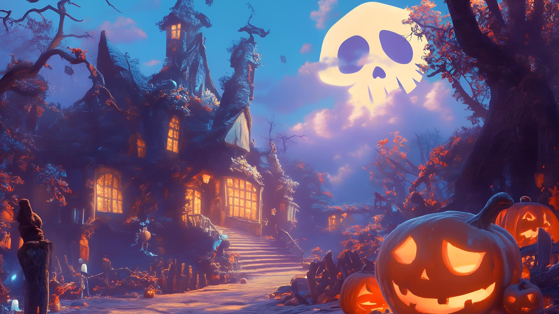 Download Cute Halloween Ambience Desktop Wallpaper 4k