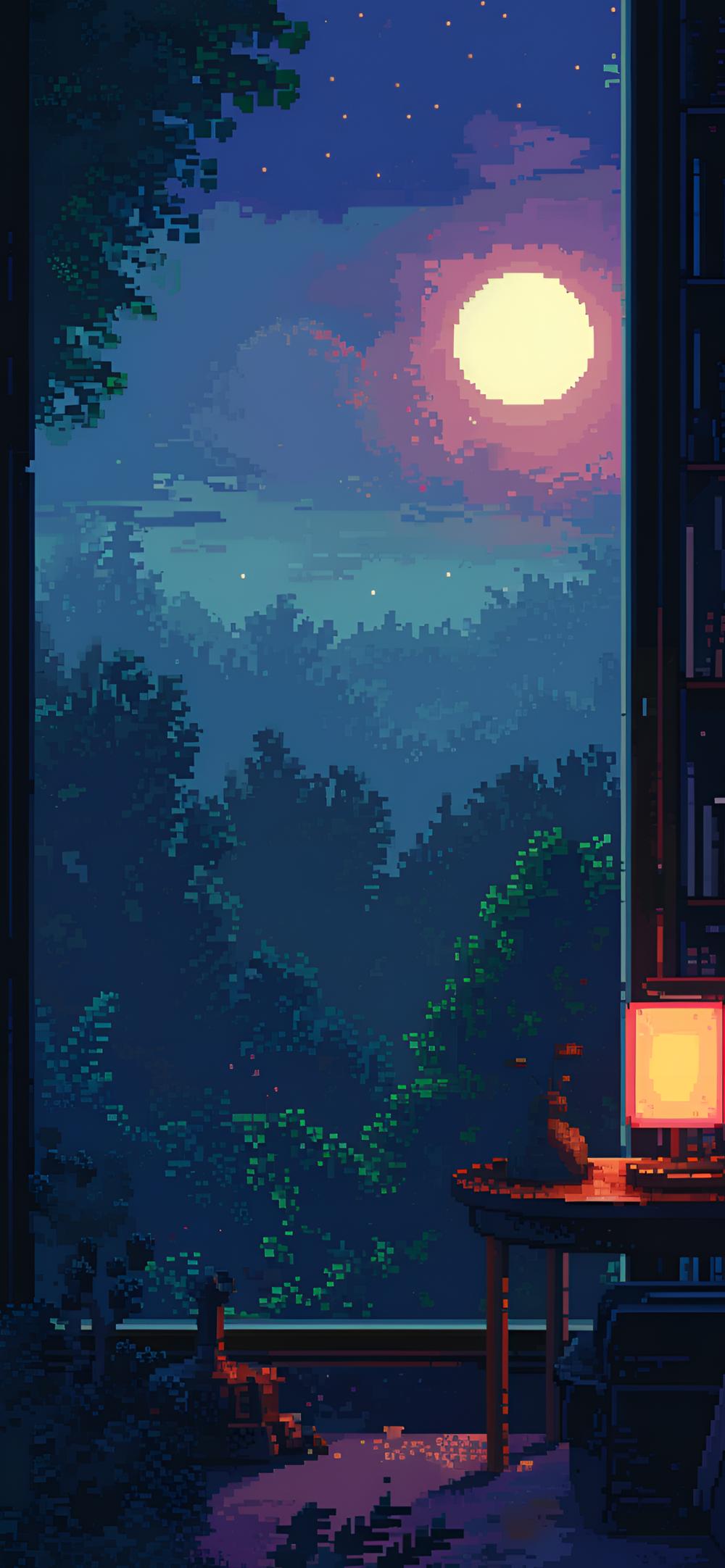 Download Retro Pixel Art Night Sky