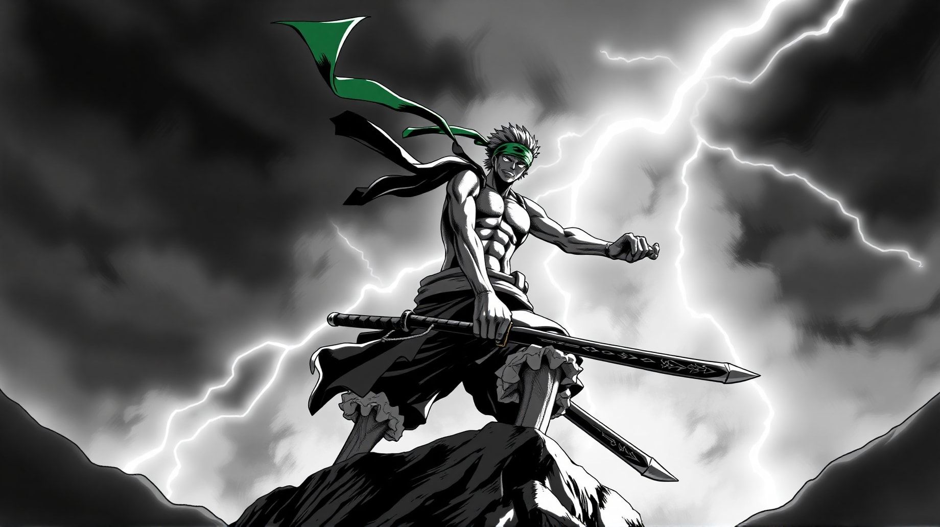 Download Zoro One Piece Black And White