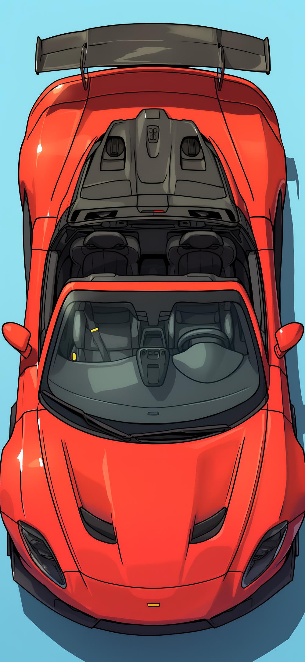 Download Dynamic Red Supercar Overhead