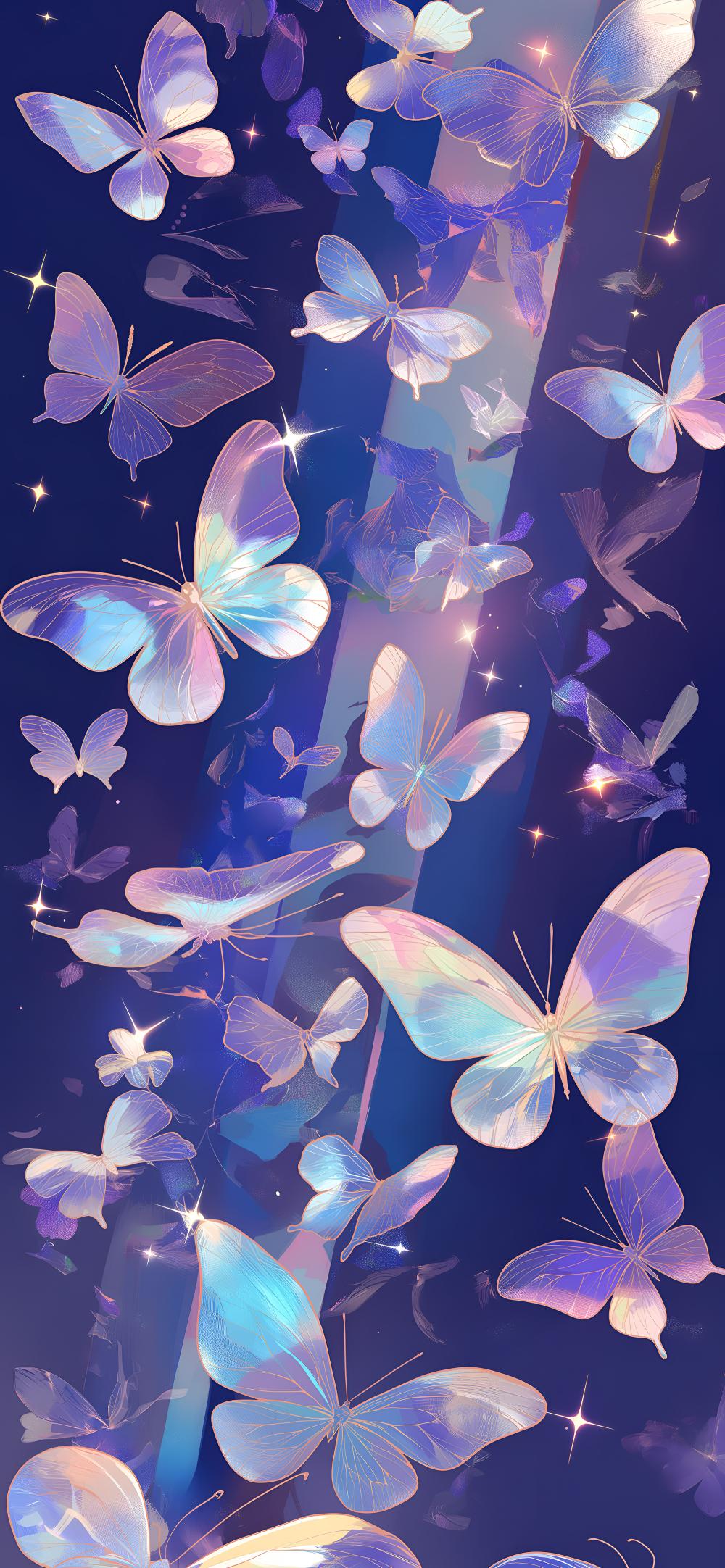 Download Holographic Butterflies Aesthetic