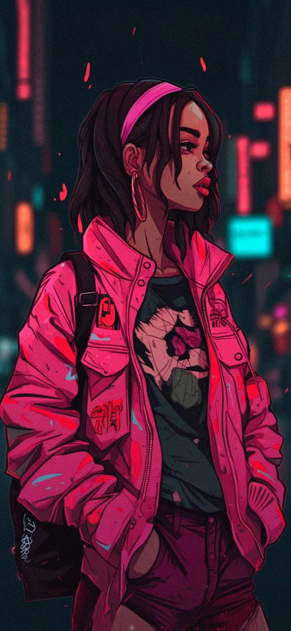 Download Baddie Girl In Pink Jacket