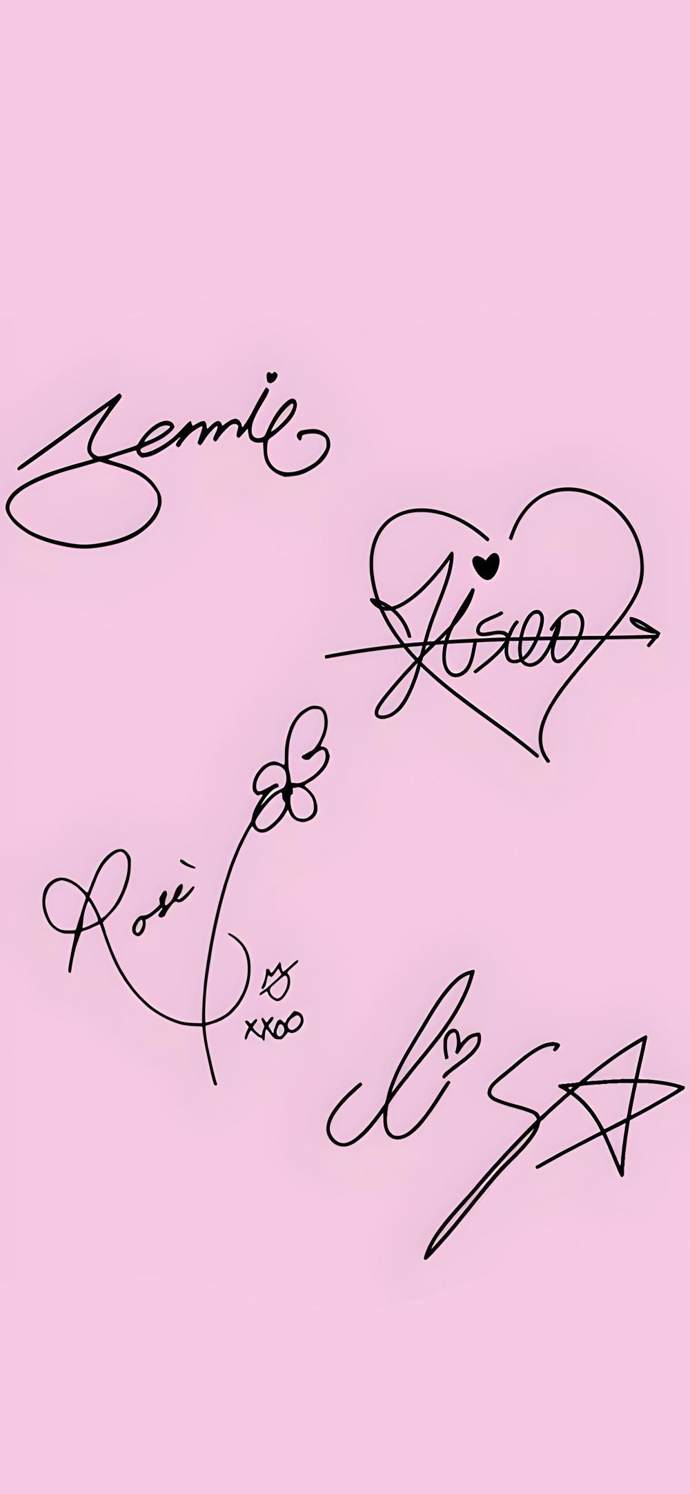 Download Blackpink Members Autographs Pink