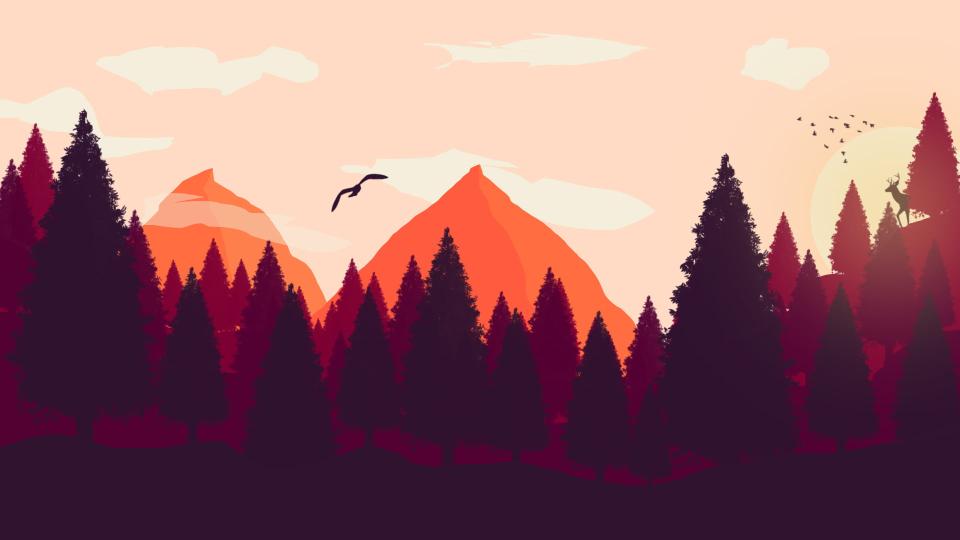 Download forest illustration Firewatch digital