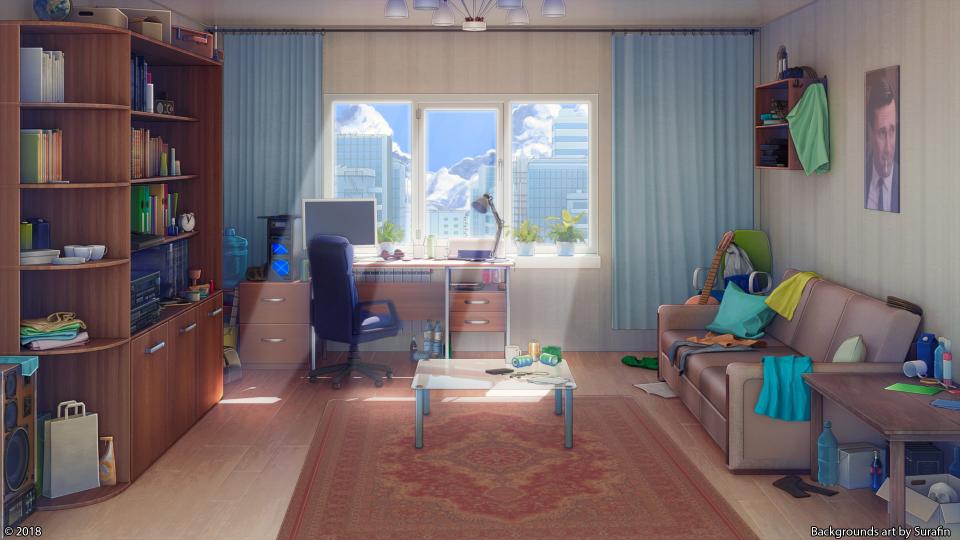 Download anime living rooms 2D