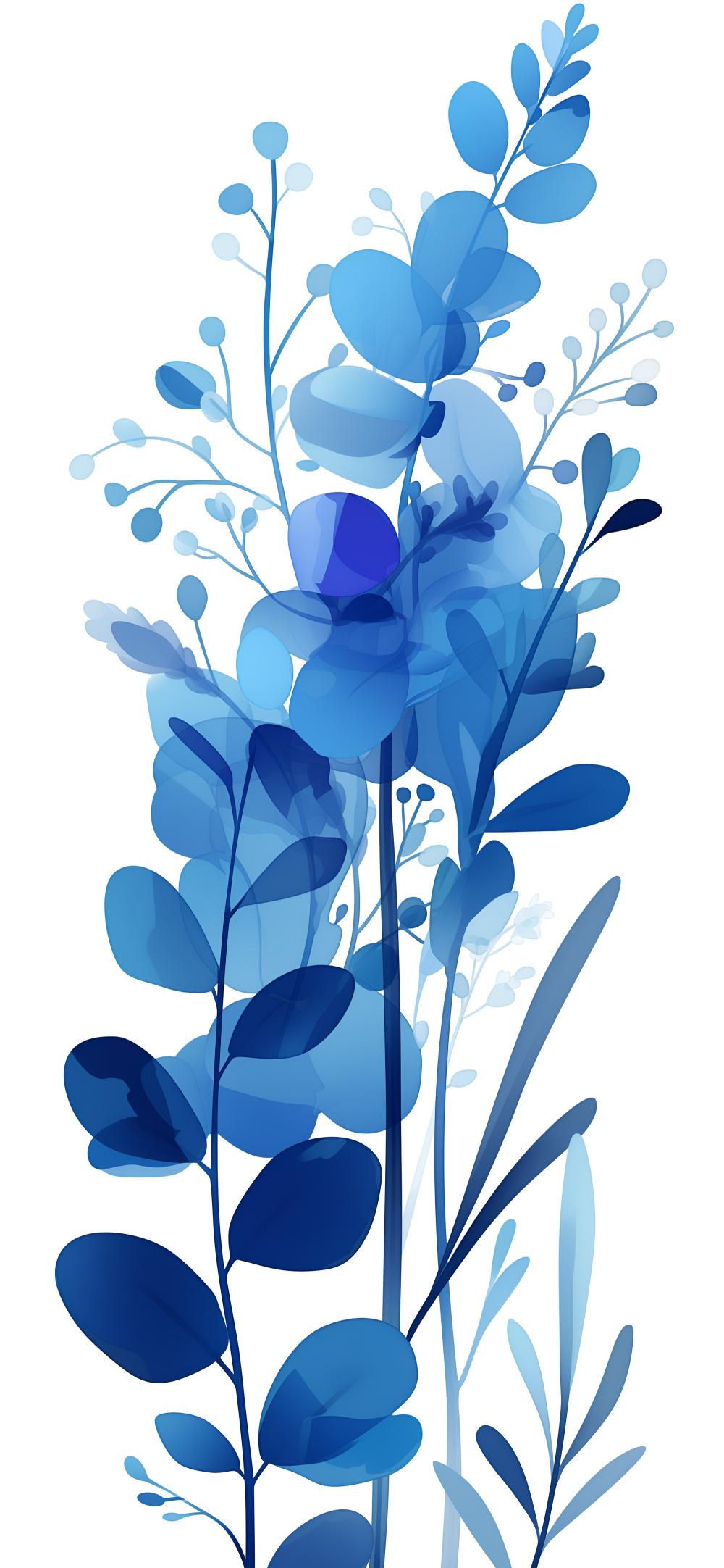 Download Blue Watercolor Floral Art