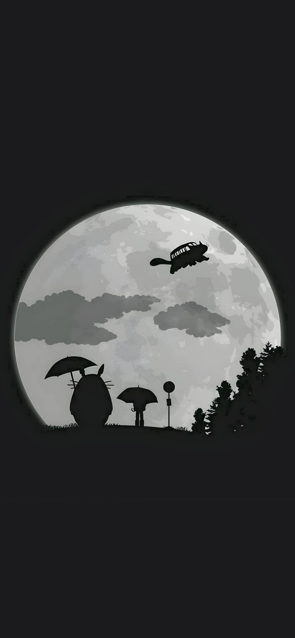 Download My Neighbor Totoro Moonlight Silhouette