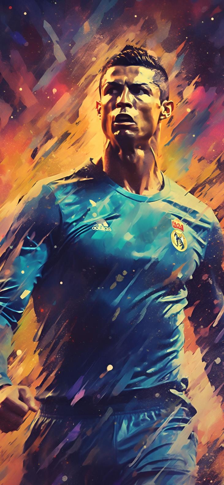 Download Cristiano Ronaldo In Blue Uniform Art