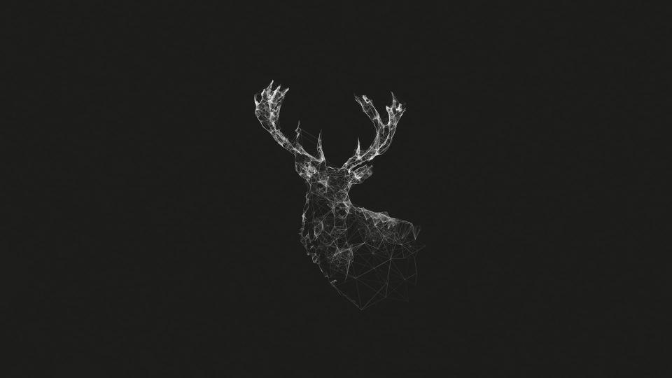 Download black reindeer illustration grayscale