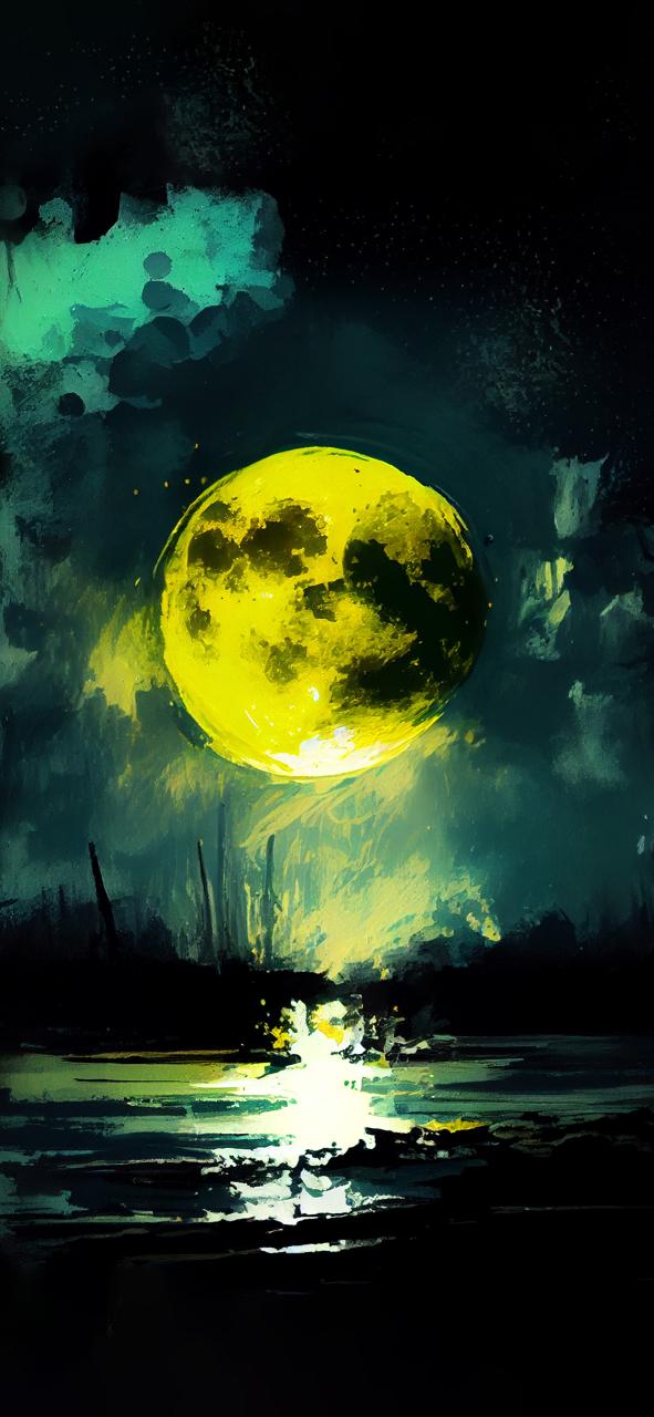 Download Yellow Moon Sea Art