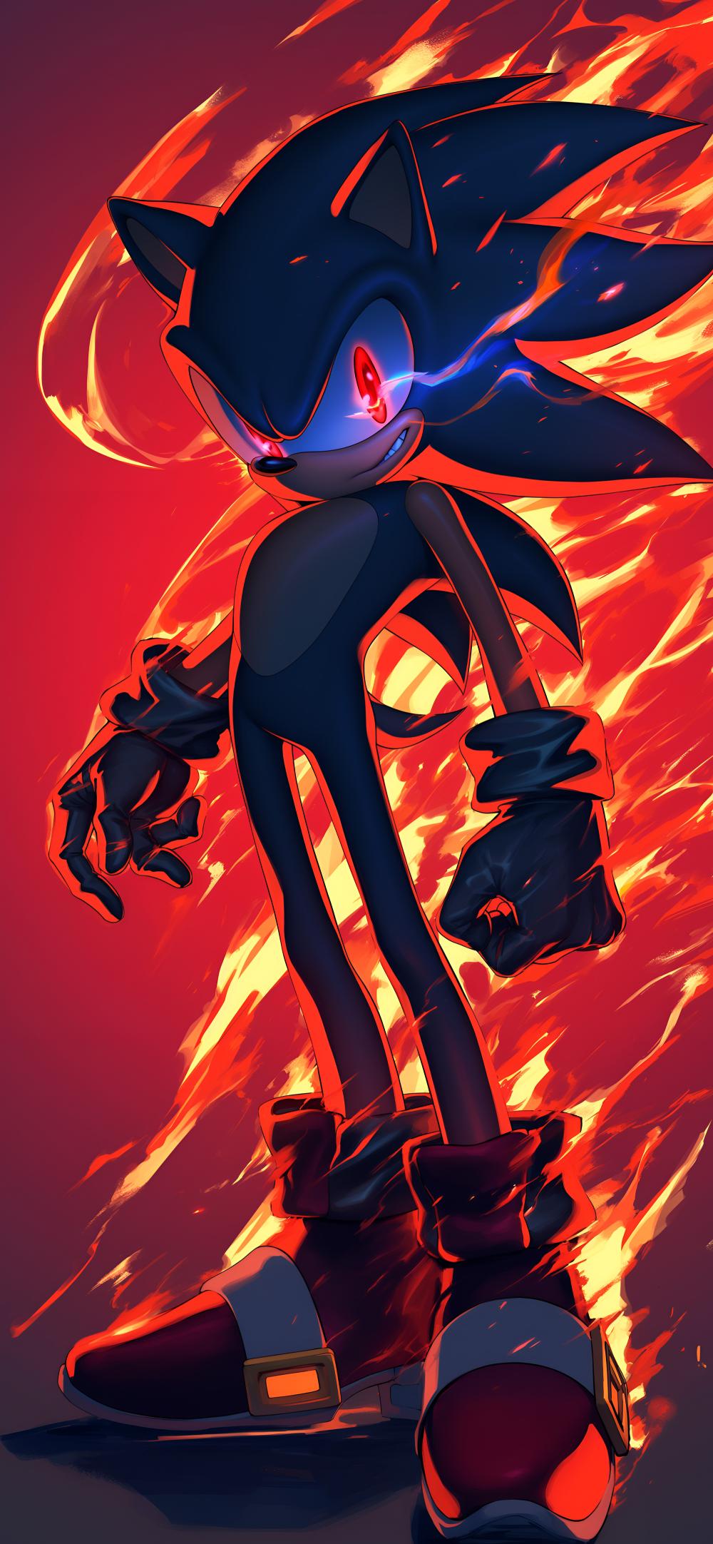 Download Shadow Sonic Flaming Wallpaper