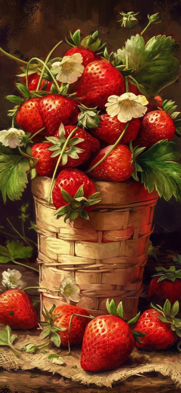 Download Strawberries In The Basket Art