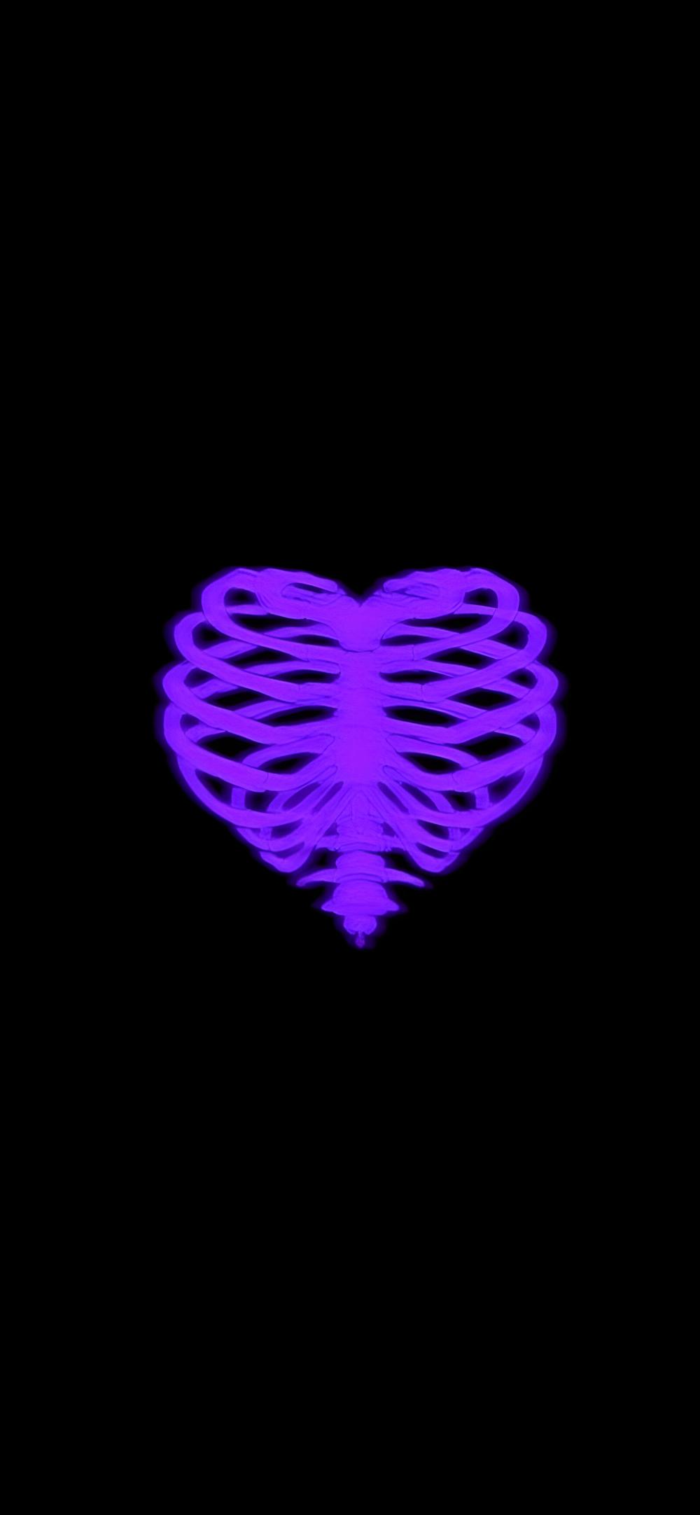 Download Glowing Purple Ribcage Heart