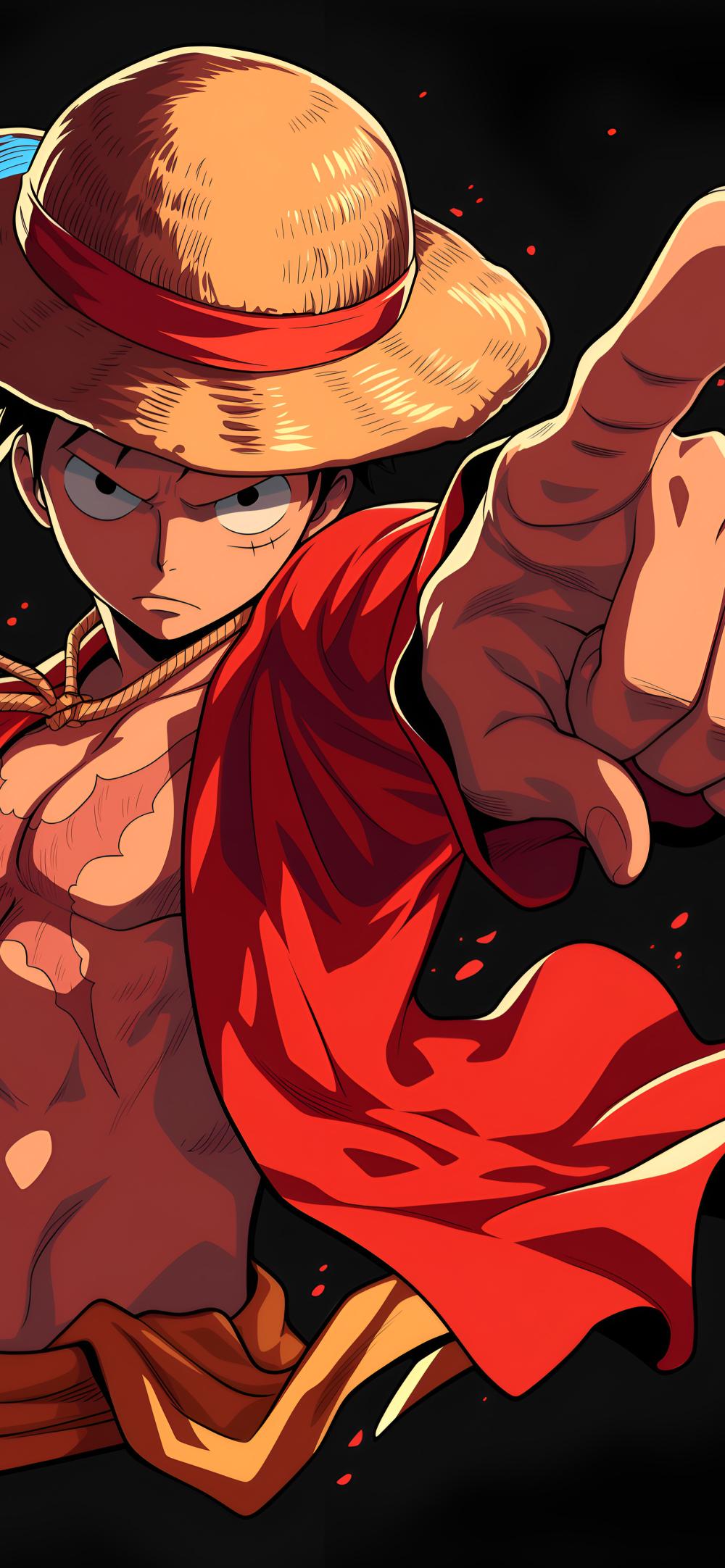 Download Luffy One Piece Epic Pose Dark Wallpaper