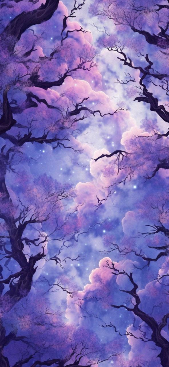 Download Tree Clouds Purple