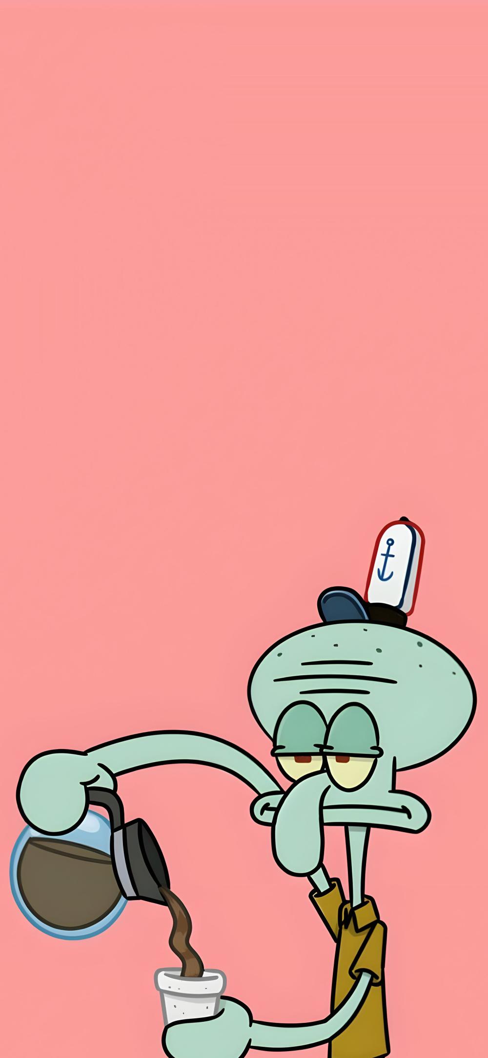 Download Squidward With Coffee