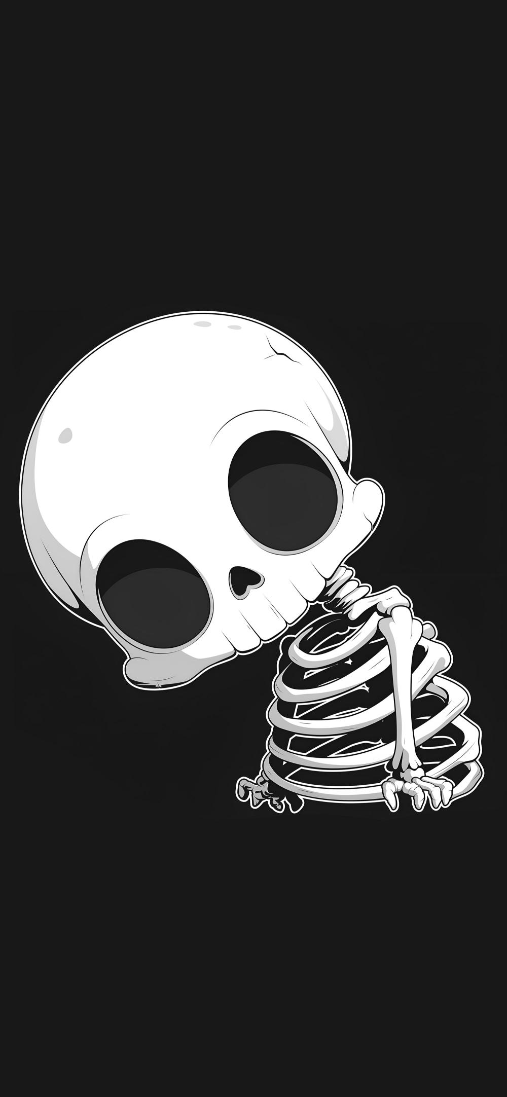 Download Cute Cartoon Skeleton Wallpaper