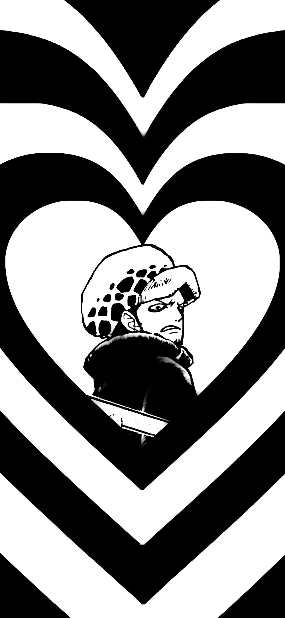 Download Trafalgar D Water Law Monochrome Heart