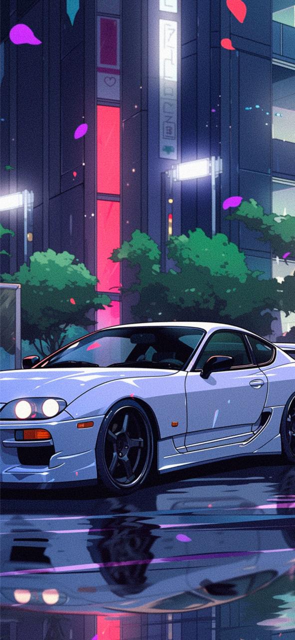 Download White Toyota Supra Anime