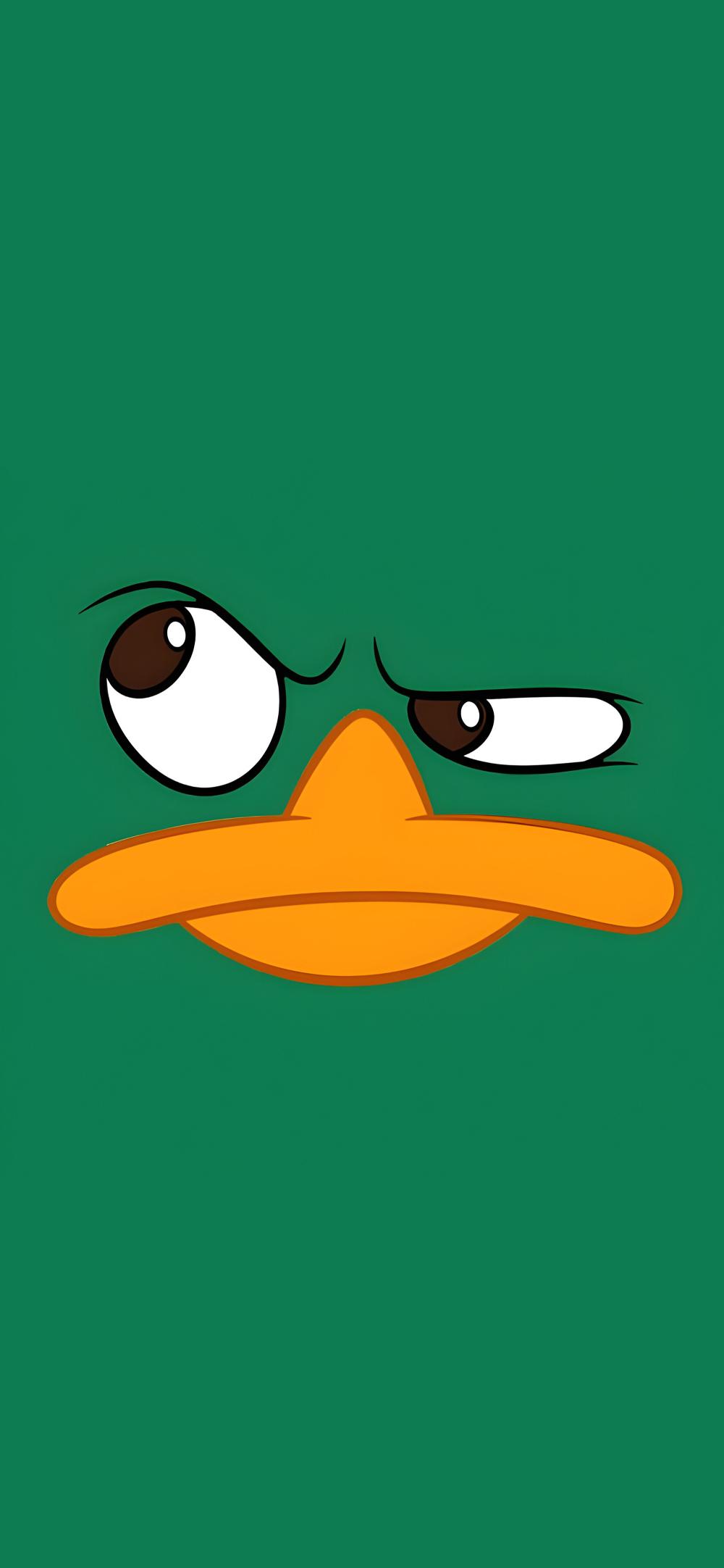 Download Perry The Platypus Face Green Wallpaper